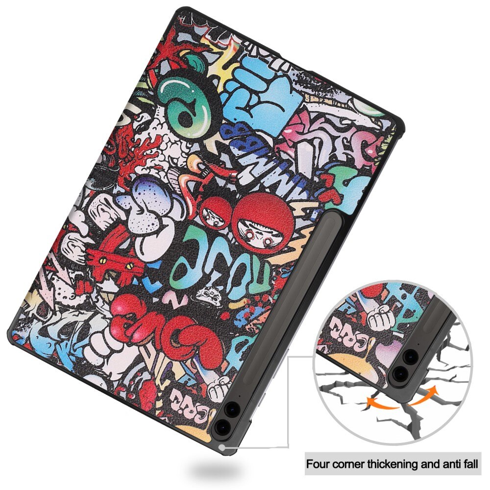 Etui Tri-fold Samsung Galaxy Tab S9 FE Plus Flerfarget/mønster