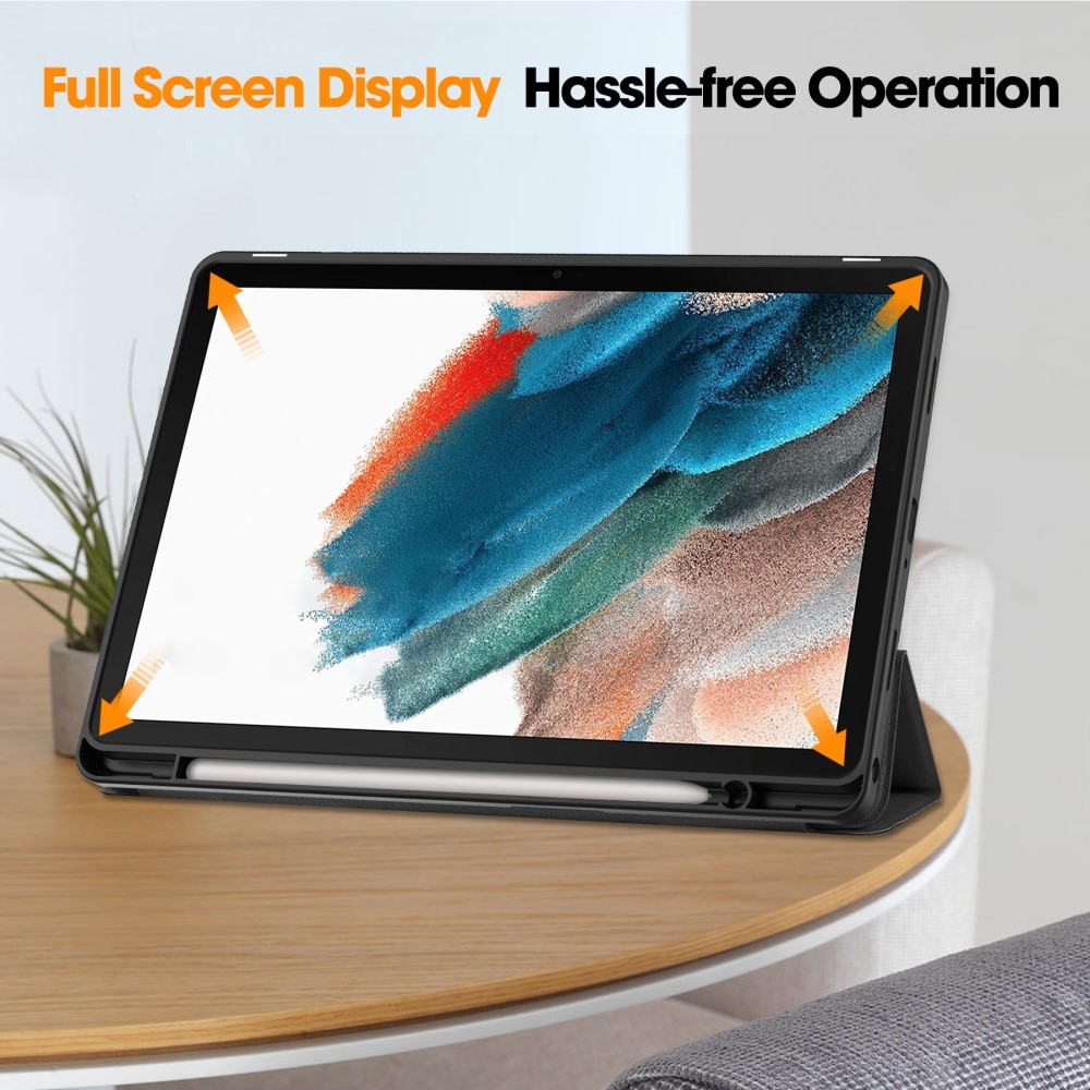 Samsung Galaxy Tab A9 Plus Etui Tri-fold Pencil-holder Svart