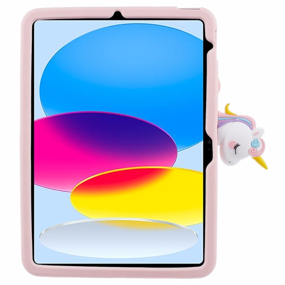 Deksel Enhjørning med stativ iPad 10.9 10th Gen (2022) rosa