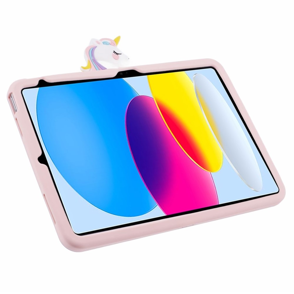 Deksel Enhjørning med stativ iPad 10.9 10th Gen (2022) rosa