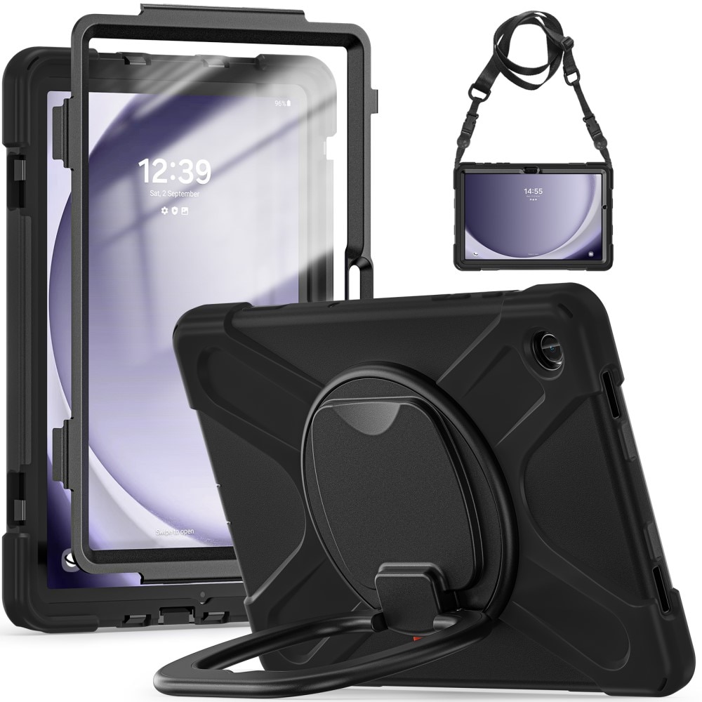 Hybridskal med Kickstand og skulderrem Samsung Galaxy Tab A9 Plus svart