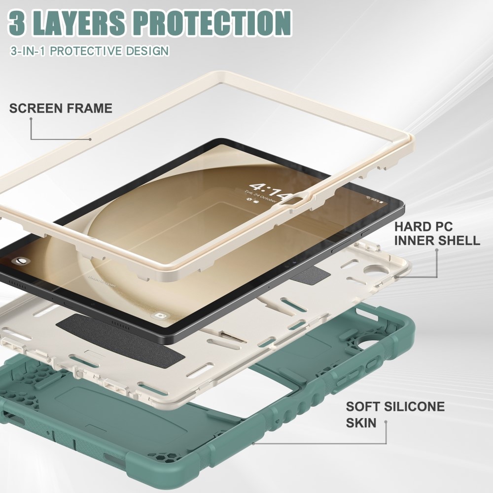 Støtsikker Hybriddeksel Kickstand Samsung Galaxy Tab A9 Plus grønn