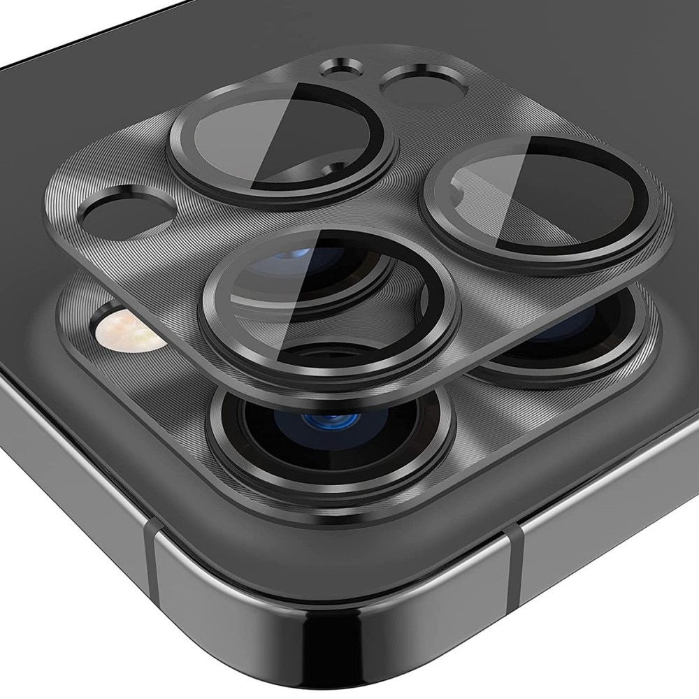 Kamerabeskyttelse Aluminium+Herdet Glass iPhone 14 Pro/14 Pro Max svart