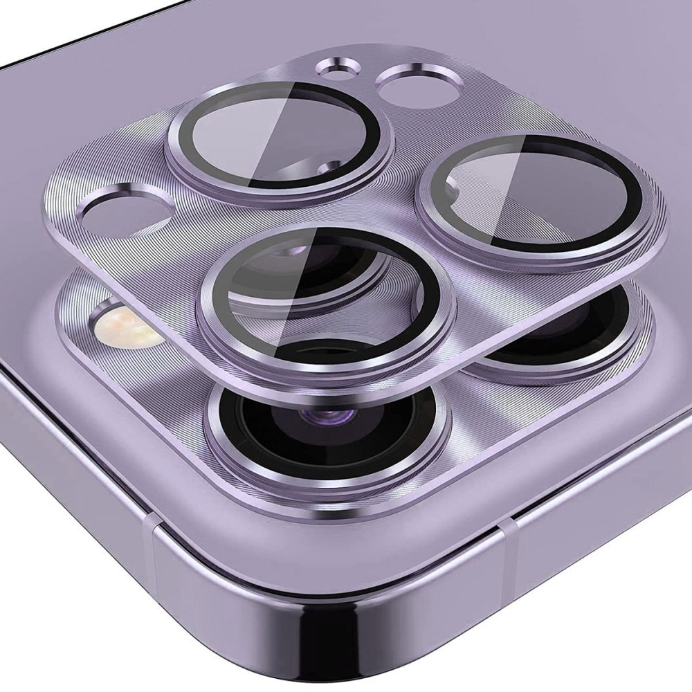 Kamerabeskyttelse Aluminium+Herdet Glass iPhone 14 Pro/14 Pro Max lilla