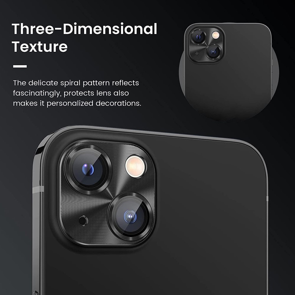 Kamerabeskyttelse Aluminium+Herdet Glass iPhone 14 Plus svart