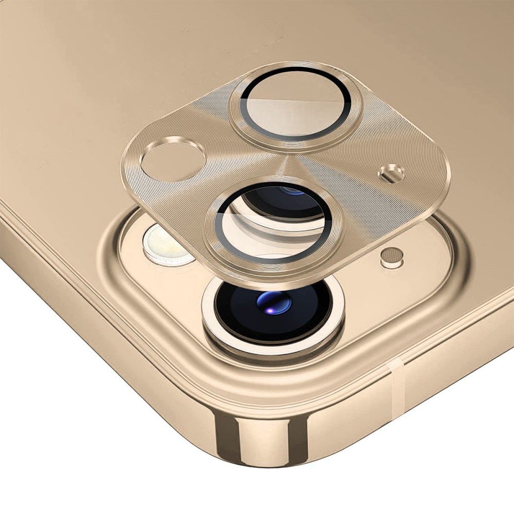Kamerabeskyttelse Aluminium+Herdet Glass iPhone 14/14 Plus gull