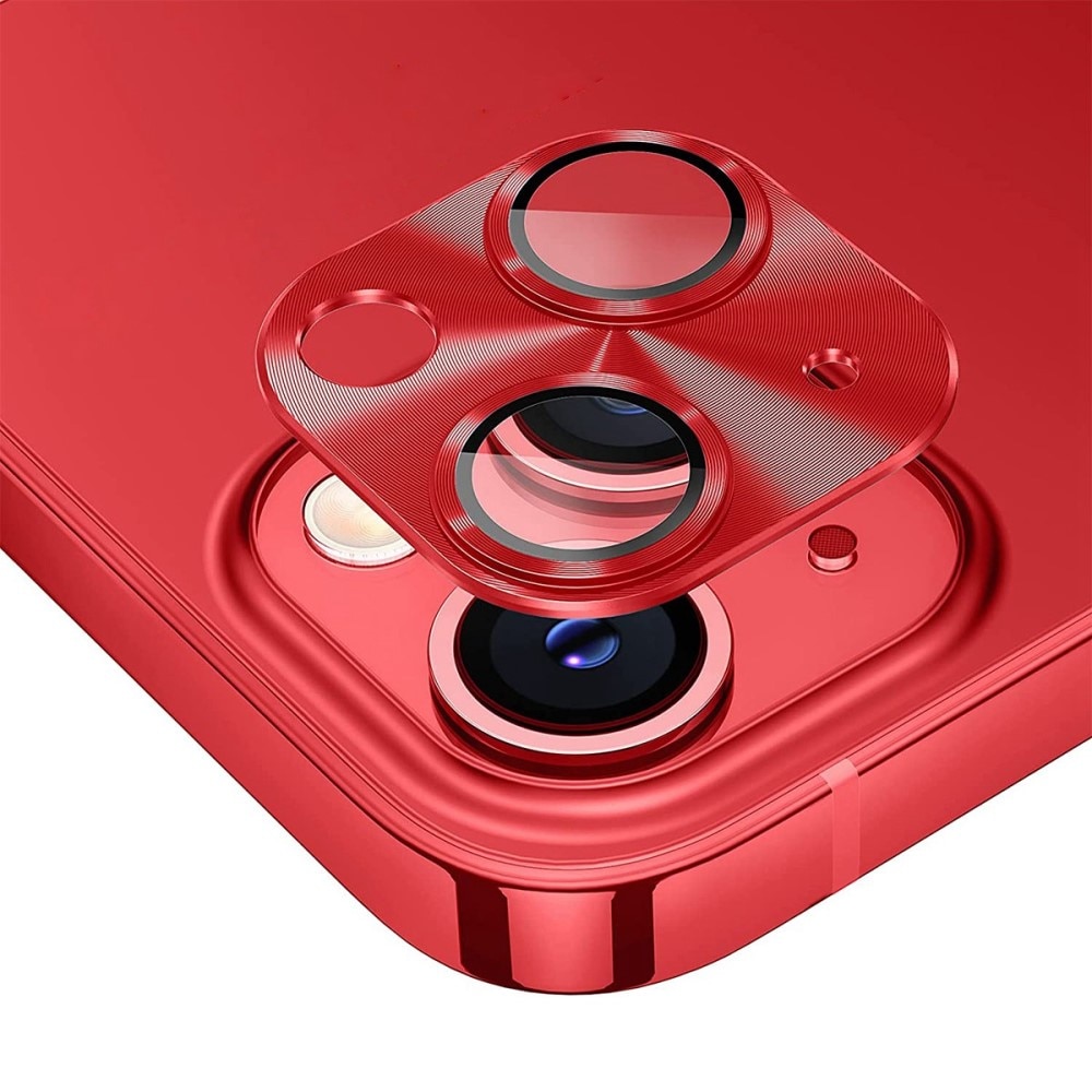 Kamerabeskyttelse Aluminium+Herdet Glass iPhone 14/14 Plus rød