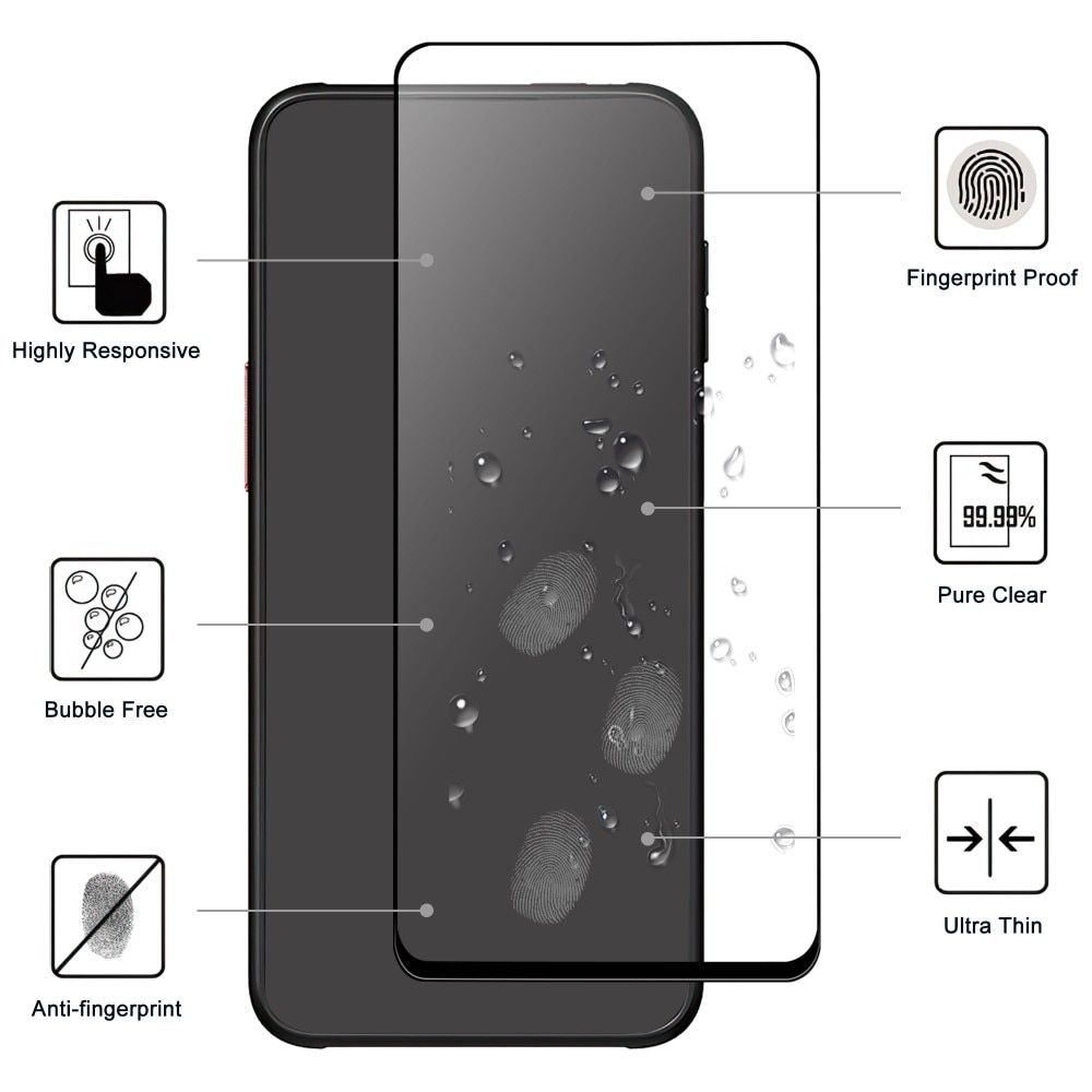 Heldekkende Skjermbeskytter Herdet Glass Samsung Galaxy Xcover 6 Pro svart