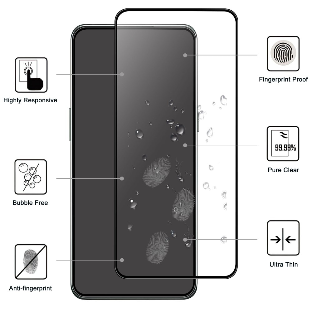 Heldekkende Skjermbeskytter Herdet Glass OnePlus 10T svart
