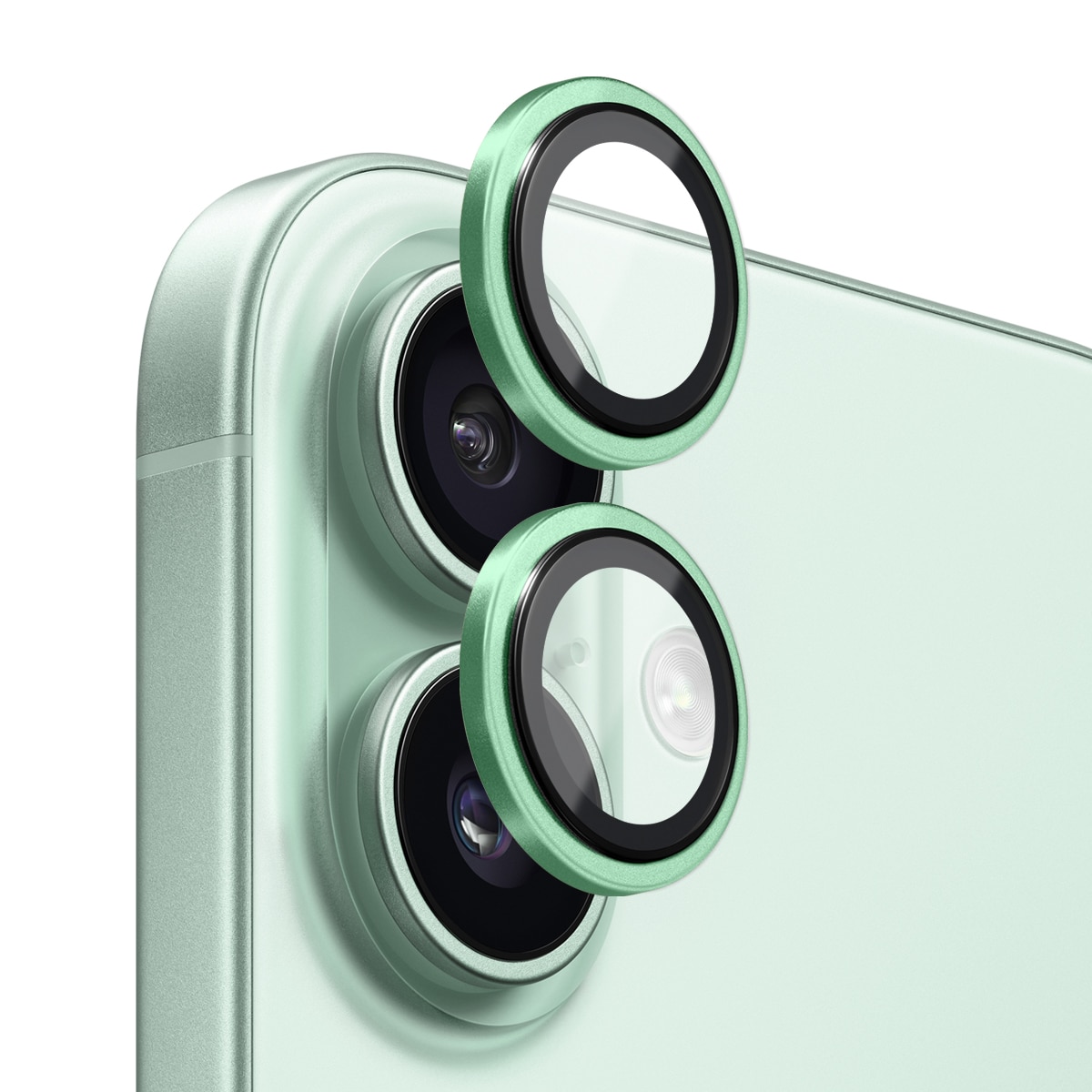 Linsebeskytter Herdet Glass Aluminium iPhone 17 Grønn