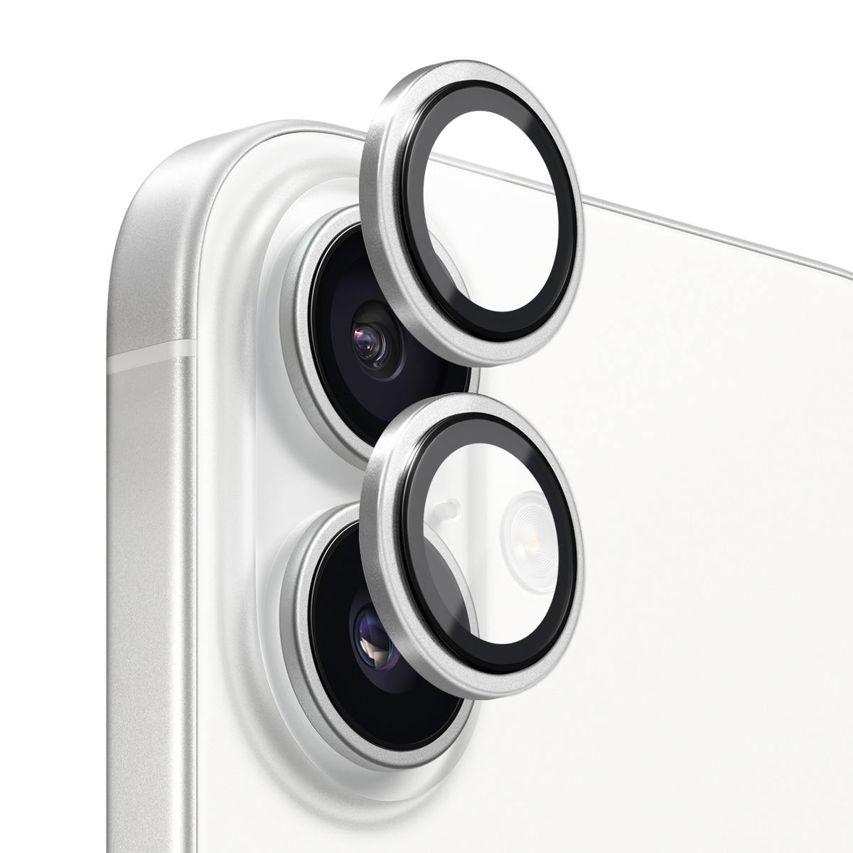 Linsebeskytter Herdet Glass Aluminium iPhone 17 Sølv