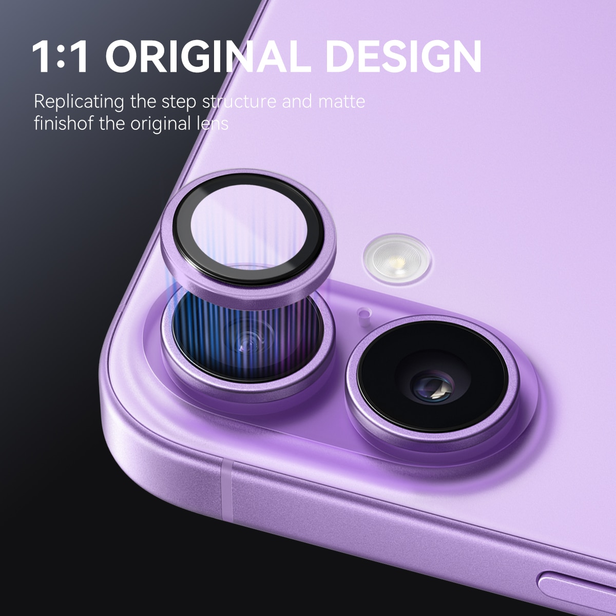 Linsebeskytter Herdet Glass Aluminium iPhone 17 Lilla