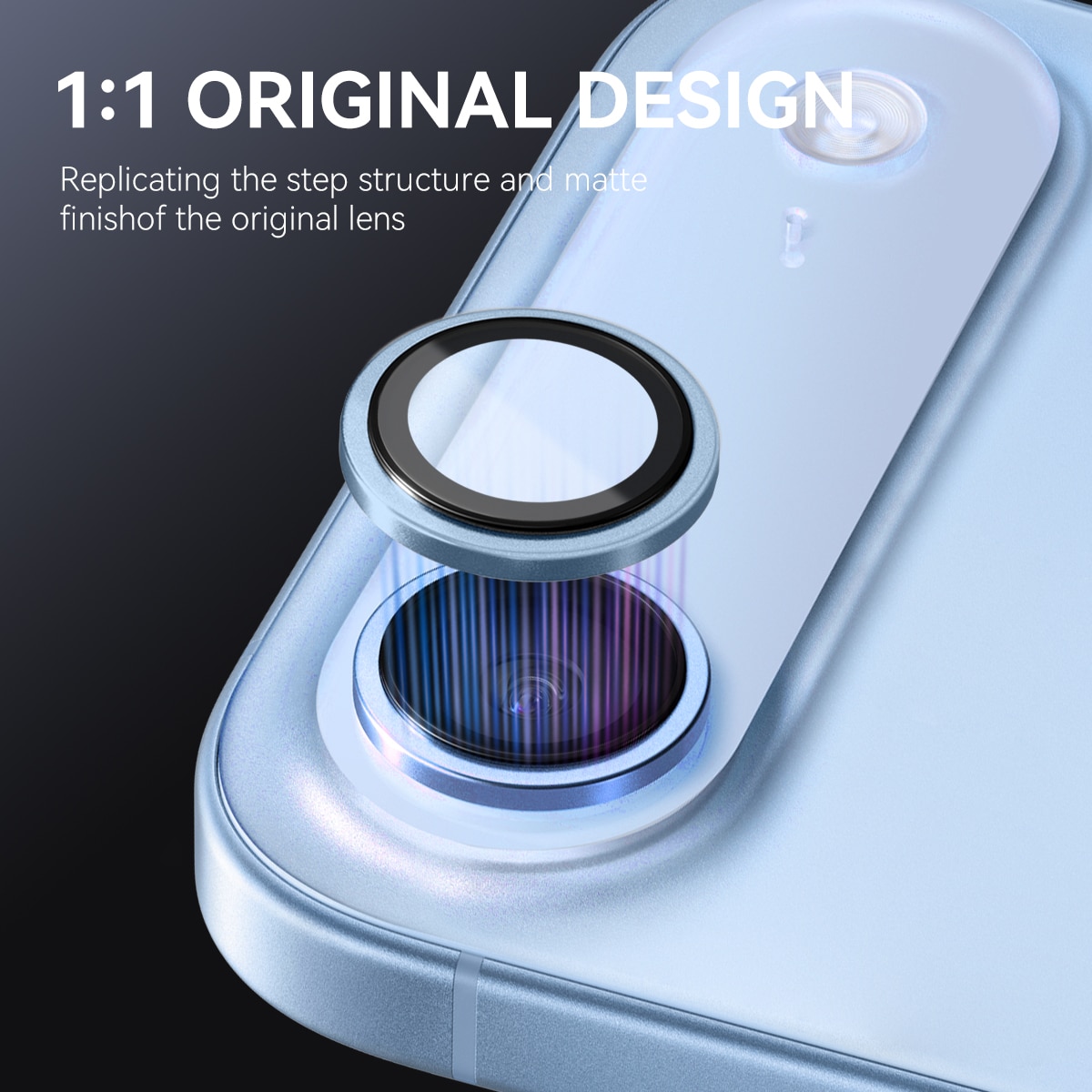 Linsebeskytter Herdet Glass Aluminium iPhone 17 Air Blå
