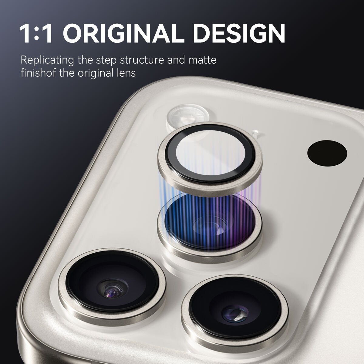 Linsebeskytter Herdet Glass Aluminium iPhone 17 Pro Grå
