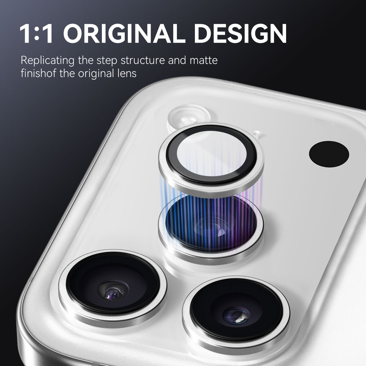 Linsebeskytter Herdet Glass Aluminium iPhone 17 Pro Max Sølv