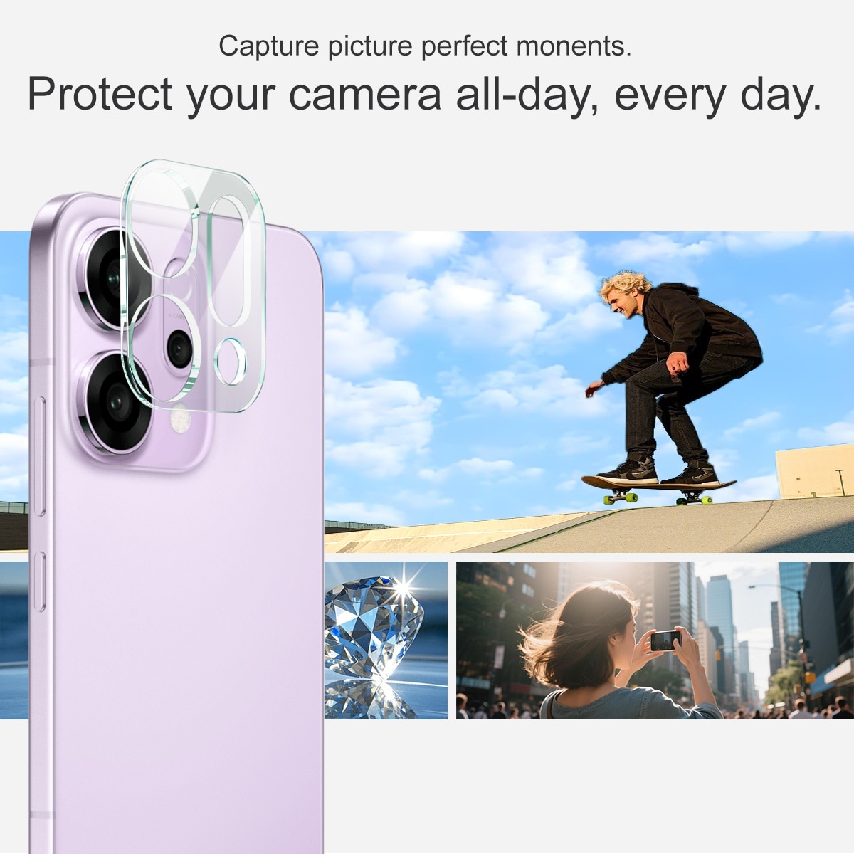 Herdet Glass Linsebeskyttelse Oppo Reno 14 Gjennomsiktig