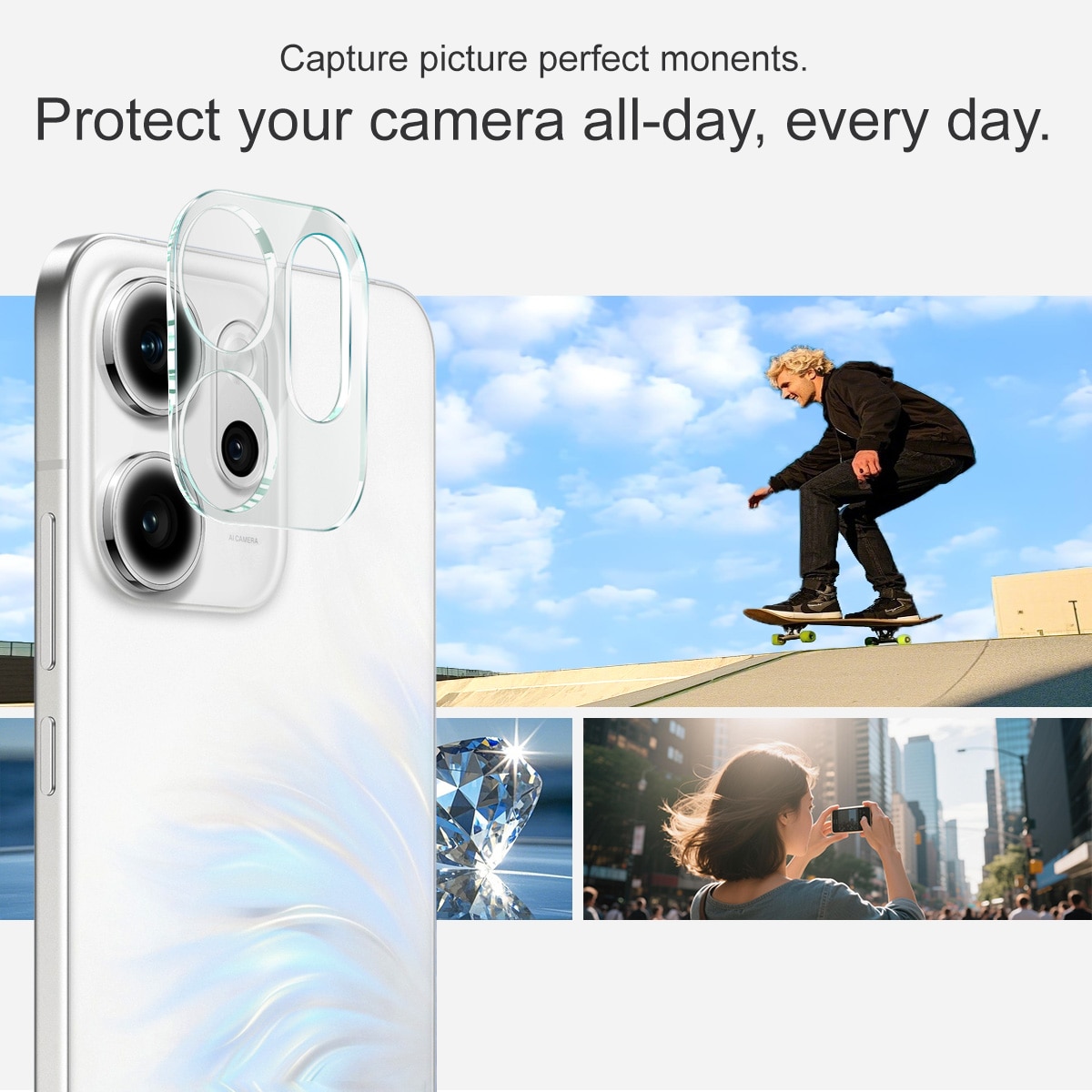 Herdet Glass Linsebeskyttelse Oppo Reno 14 F Gjennomsiktig