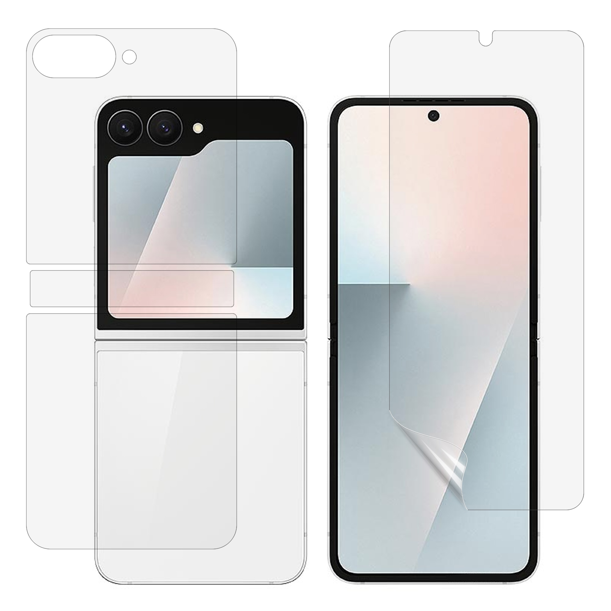 Heltäckende Skjermbeskytter Indre + Ytre skjerm Samsung Galaxy Z Flip 6