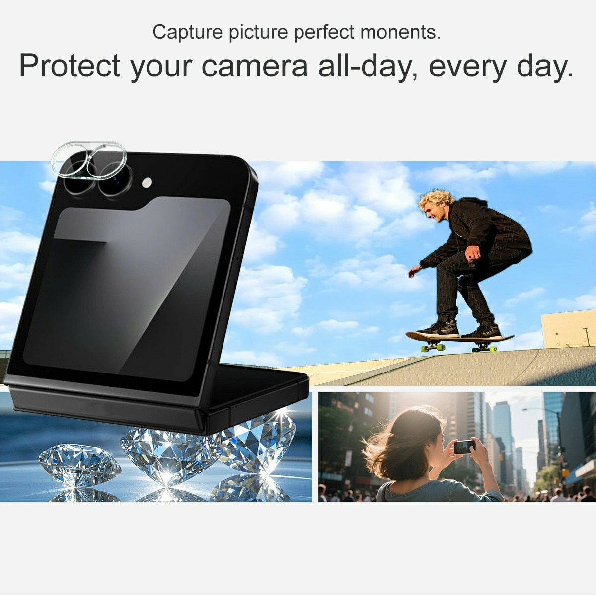 Herdet Glass Linsebeskyttelse Samsung Galaxy Z Flip 7 FE Gjennomsiktig