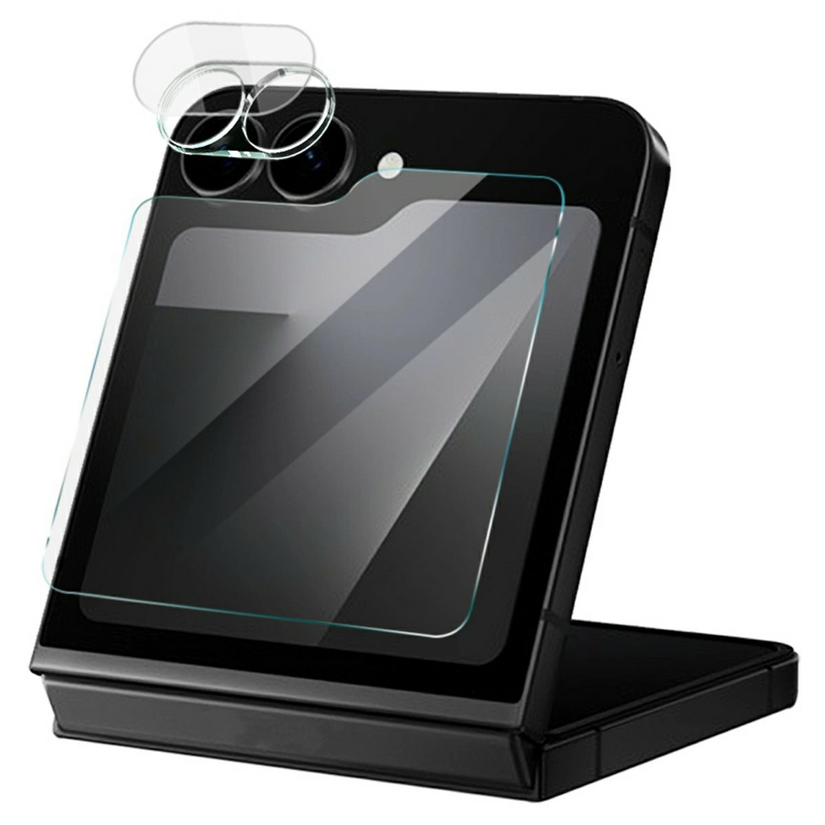Herdet Glass Linsebeskyttelse + Skjermbeskytter Samsung Galaxy Z Flip 7 FE Gjennomsiktig
