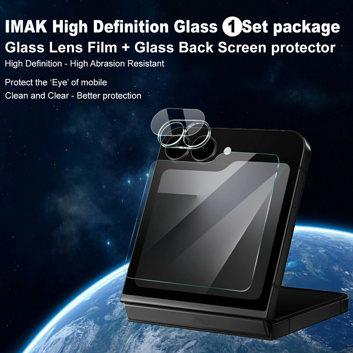 Herdet Glass Linsebeskyttelse + Skjermbeskytter Samsung Galaxy Z Flip 7 FE Gjennomsiktig