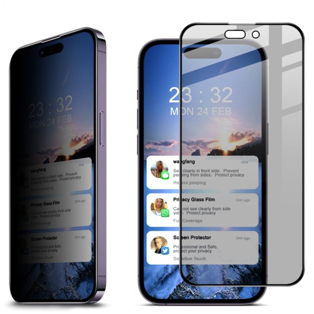 Heldekkende Privacy Skjermbeskytter iPhone 14 Pro