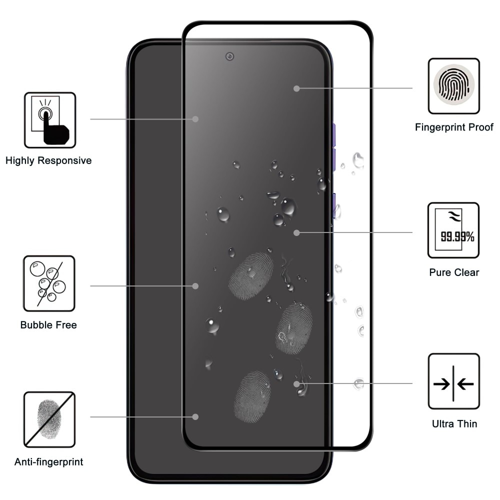 Heldekkende Skjermbeskytter Herdet Glass Motorola Edge 30 Neo svart