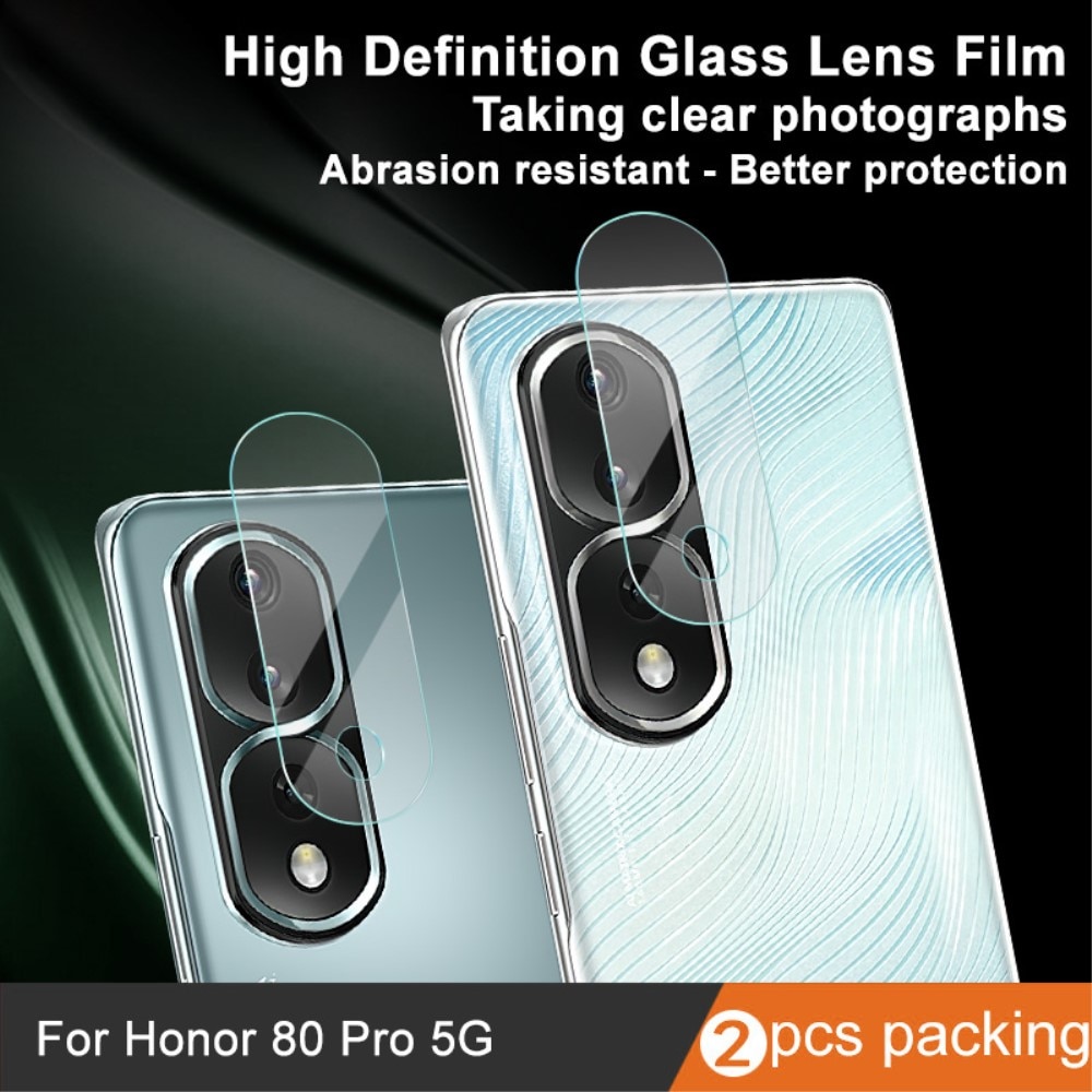 2-pack Herdet Glass Linsebeskyttelse Honor 80 Pro gjennomsiktig