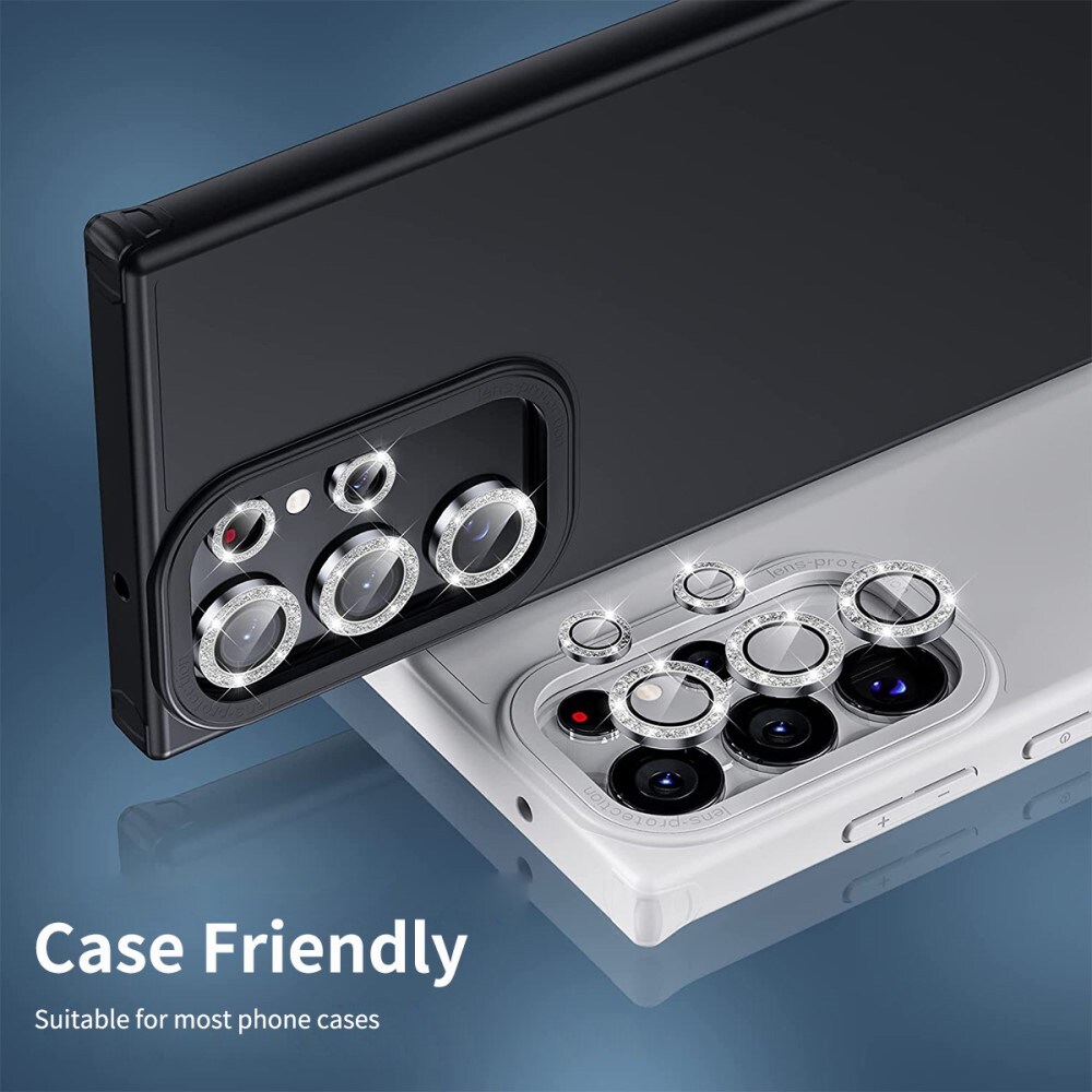 Glitter Linsebeskyttelse Aluminium Samsung Galaxy S23 Ultra gull