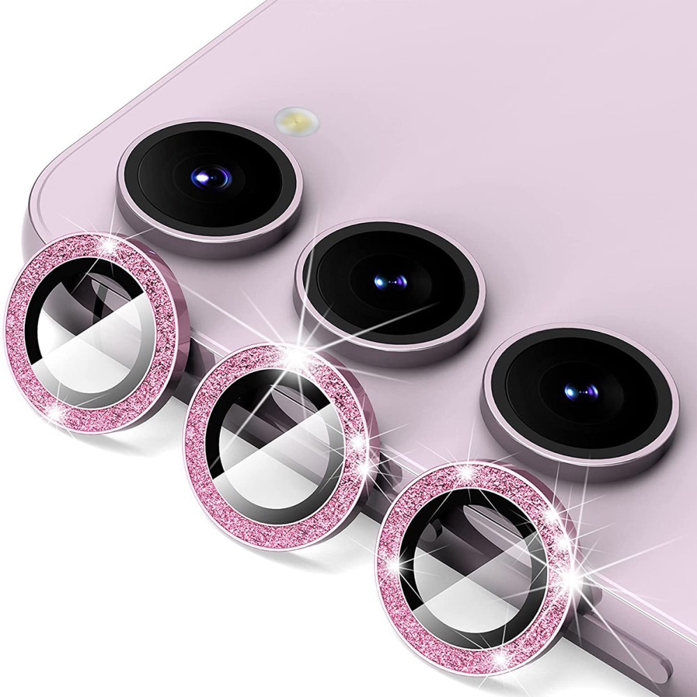 Glitter Linsebeskyttelse Aluminium Samsung Galaxy S23/S23 Plus rosa