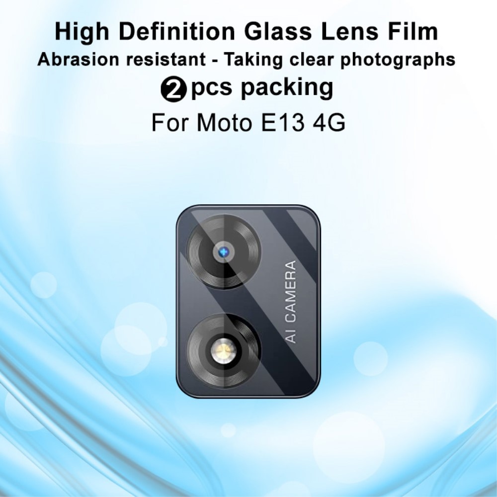 2-pack Herdet Glass Linsebeskyttelse Motorola Moto E13 gjennomsiktig