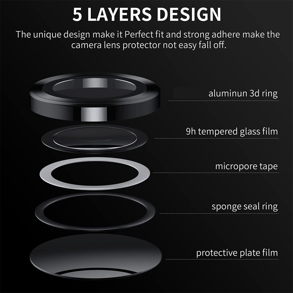 Linsebeskyttelse  Aluminium Samsung Galaxy Z Flip 4 svart