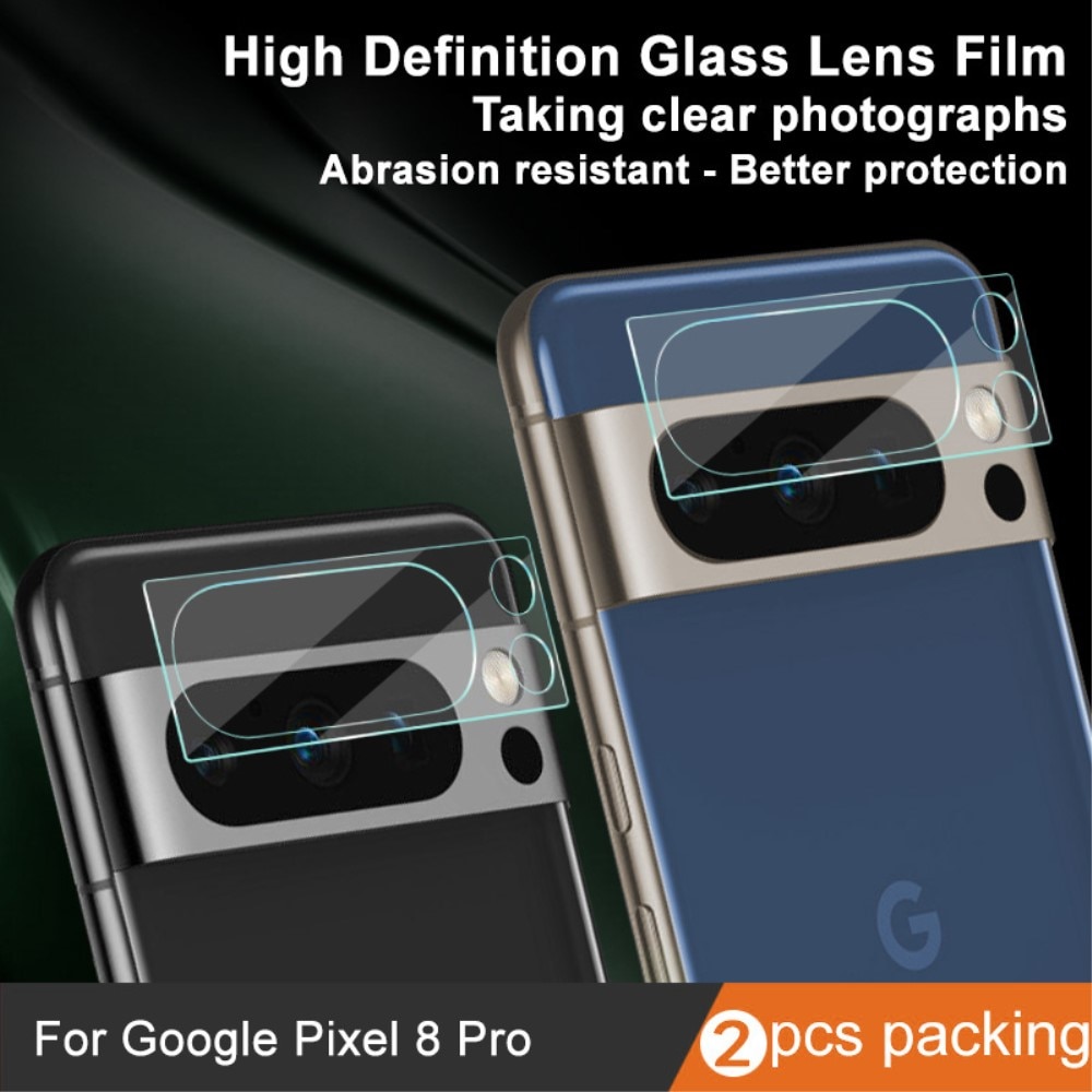 2-pack Herdet Glass Kamerabeskyttelse Google Pixel 8 Pro gjennomsiktig