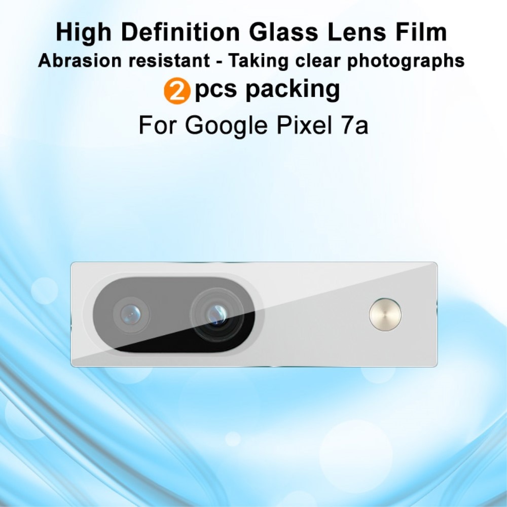 2-pack Herdet Glass Linsebeskyttelse Google Pixel 7a gjennomsiktig