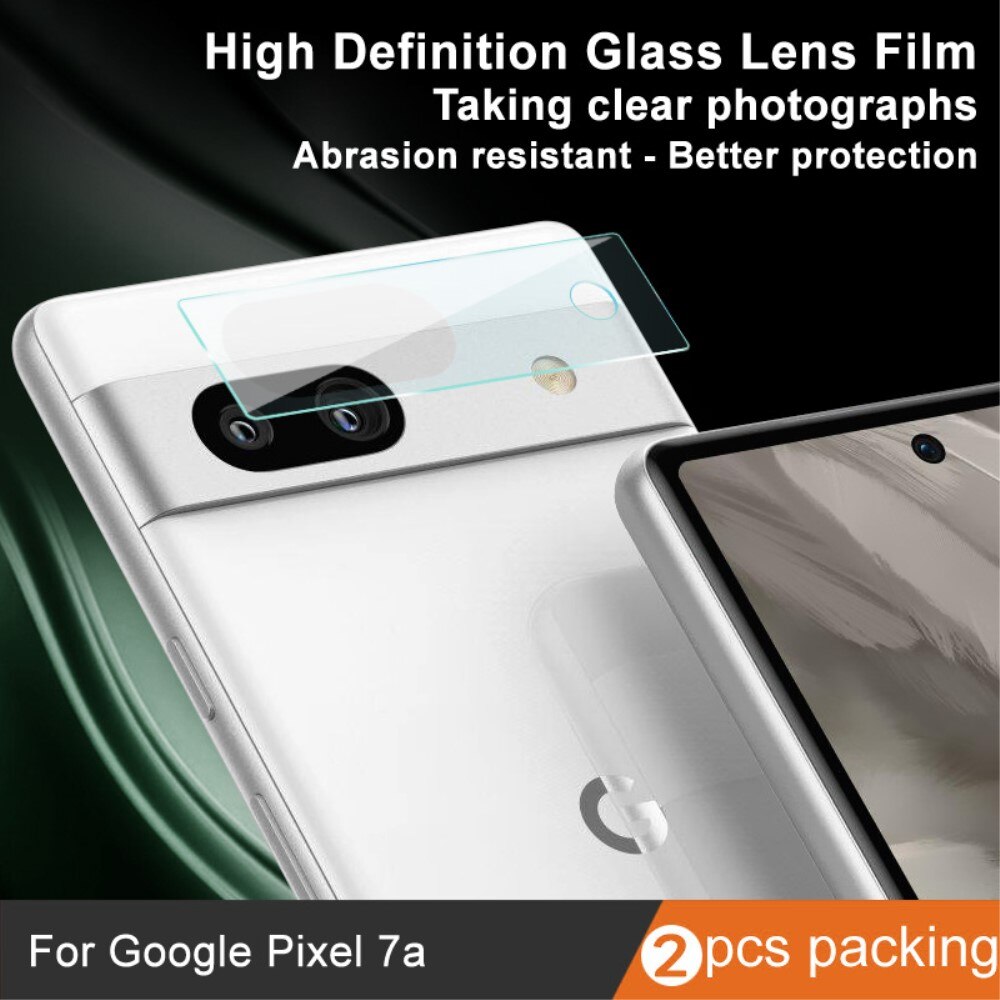 2-pack Herdet Glass Linsebeskyttelse Google Pixel 7a gjennomsiktig