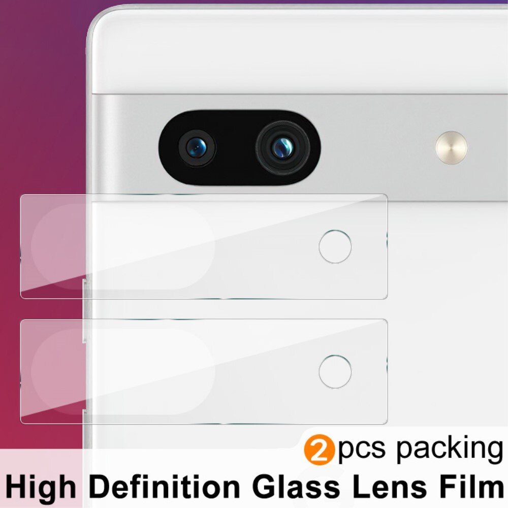 2-pack Herdet Glass Linsebeskyttelse Google Pixel 7a gjennomsiktig