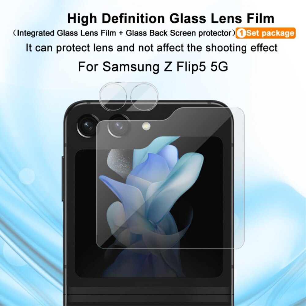 Herdet Glass Linsebeskyttelse + Skjermbeskytter Samsung Galaxy Z Flip 5 Gjennomsiktig
