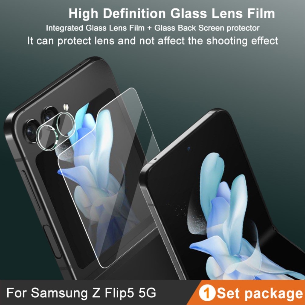 Herdet Glass Linsebeskyttelse + Skjermbeskytter Samsung Galaxy Z Flip 5 Gjennomsiktig