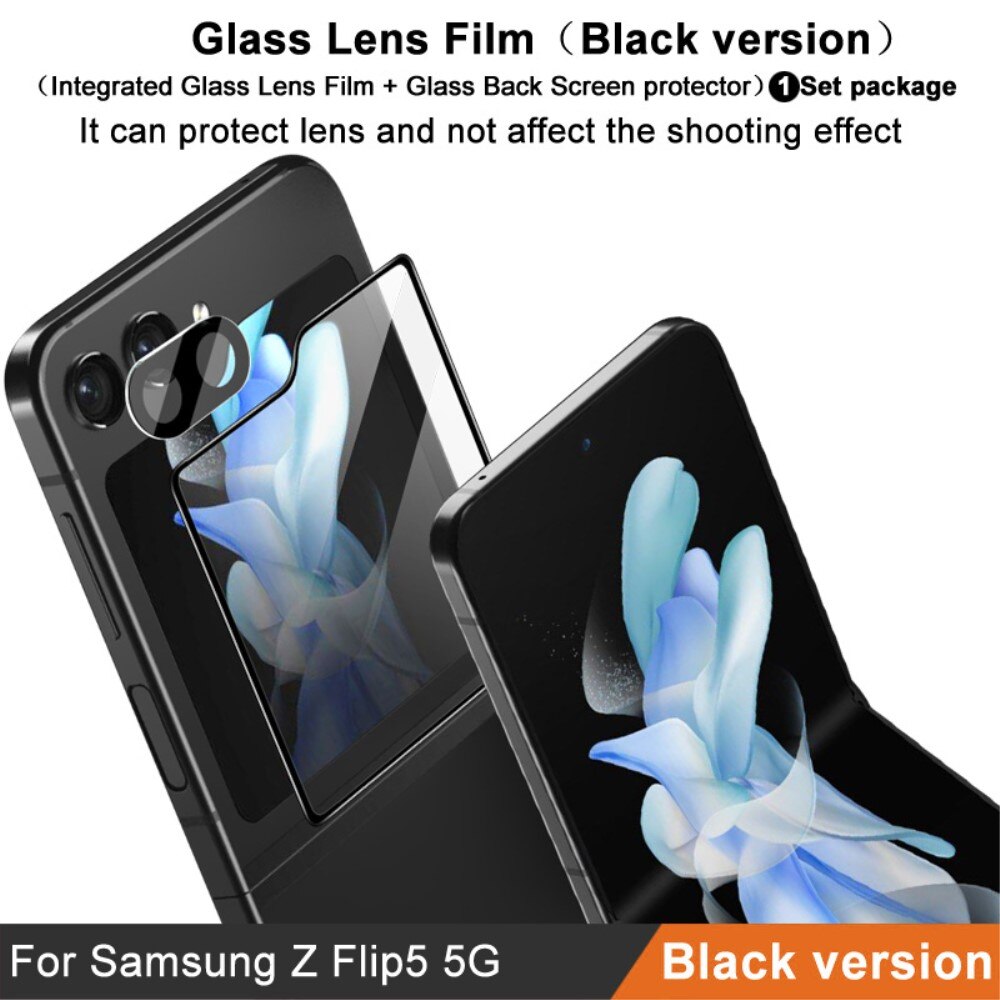Herdet Glass Linsebeskyttelse + Skjermbeskytter Samsung Galaxy Z Flip 5 Svart