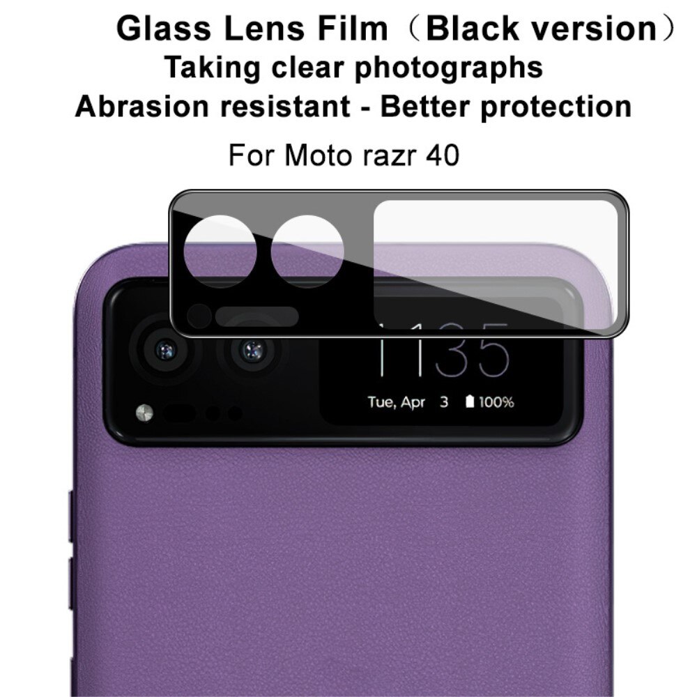 Herdet Glass Linsebeskyttelse Motorola Razr 40 Svart