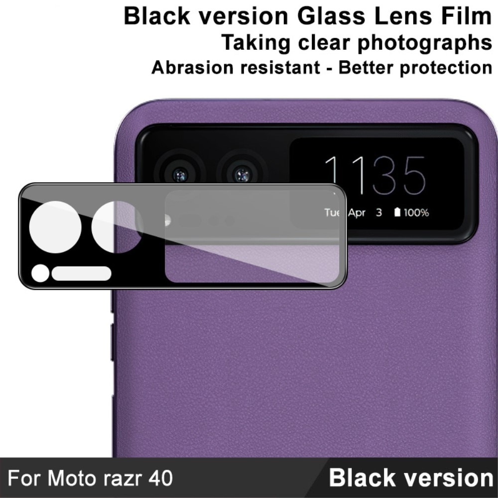 Herdet Glass Linsebeskyttelse Motorola Razr 40 svart