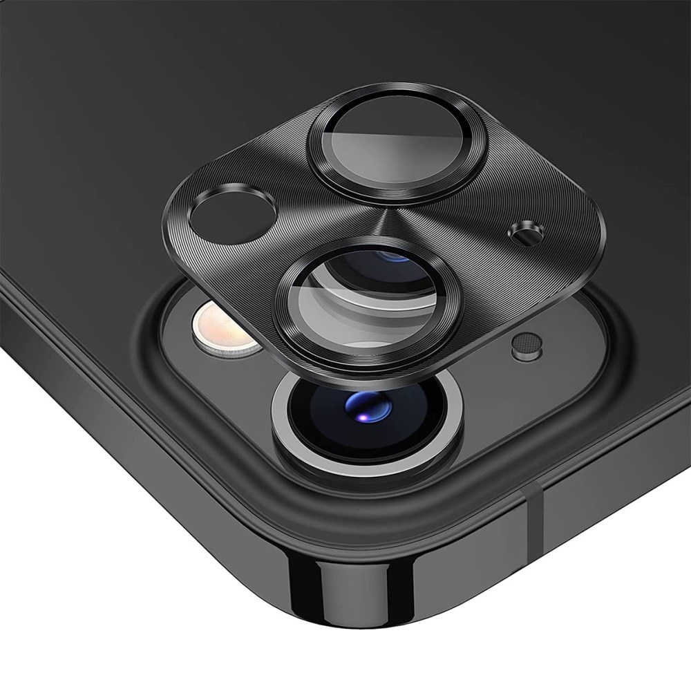 Kamerabeskyttelse Aluminium+Herdet Glass iPhone 15 svart
