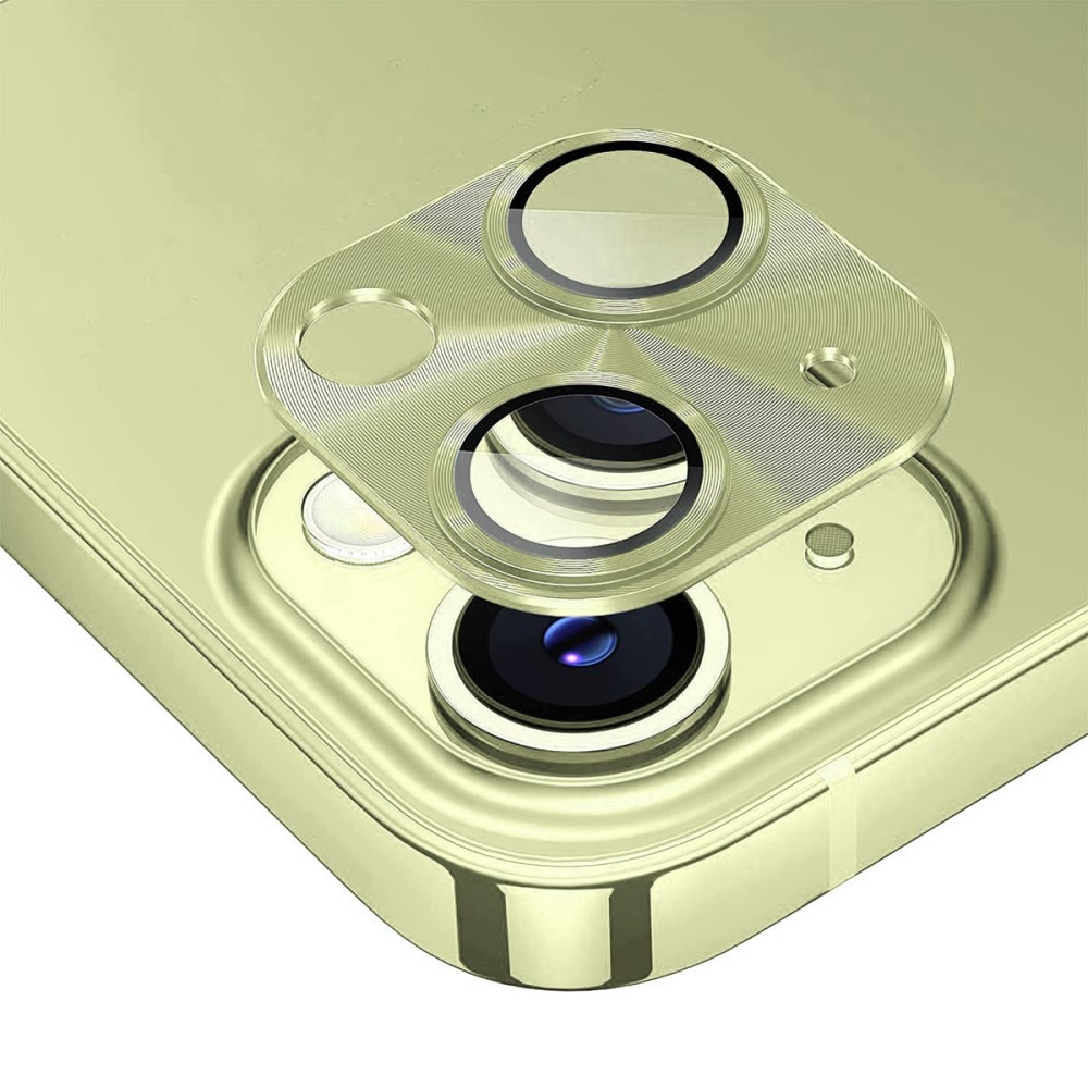 Kamerabeskyttelse Aluminium+Herdet Glass iPhone 15 Plus gull