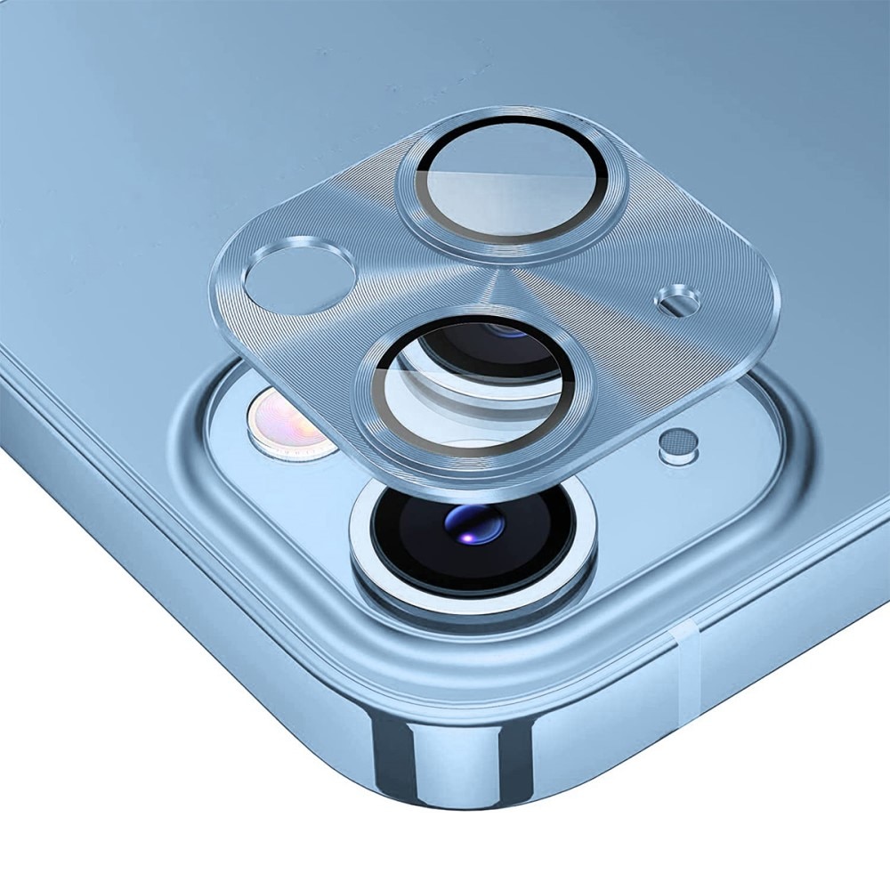 Kamerabeskyttelse Aluminium+Herdet Glass iPhone 15 blå