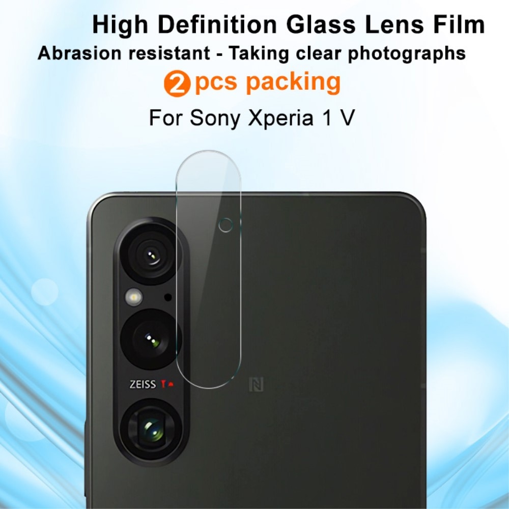 2-pack Herdet Glass Linsebeskyttelse Sony Xperia 1 V gjennomsiktig