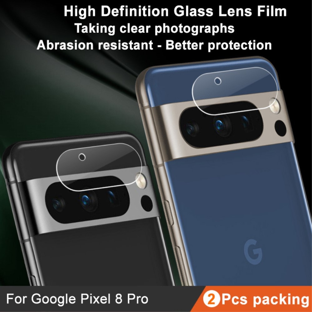 2-pack Herdet Glass Linsebeskyttelse Google Pixel 8 Pro gjennomsiktig