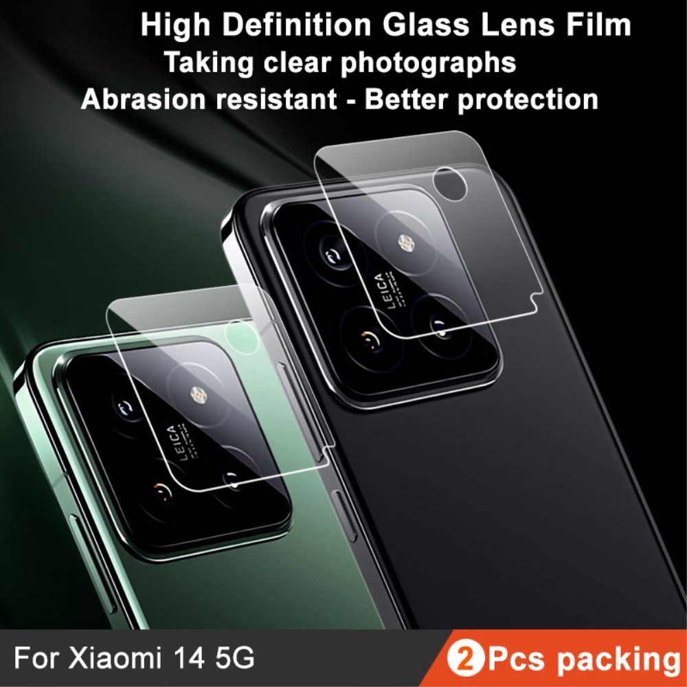2-pack Herdet Glass Linsebeskyttelse Xiaomi 14 gjennomsiktig