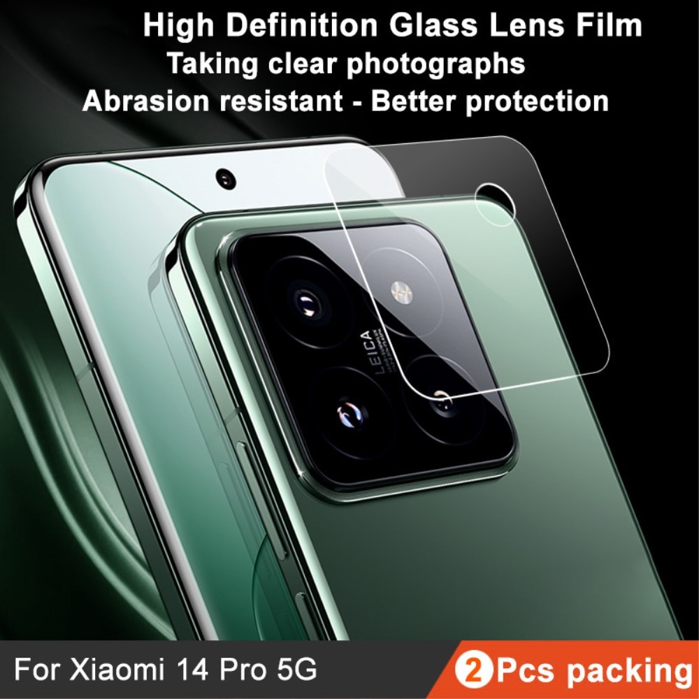 2-pack Herdet Glass Linsebeskyttelse Xiaomi 14 Pro gjennomsiktig