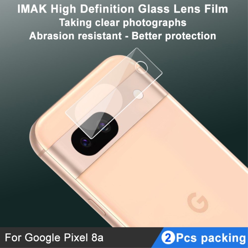 2-pack Herdet Glass Kamerabeskyttelse Google Pixel 8a gjennomsiktig