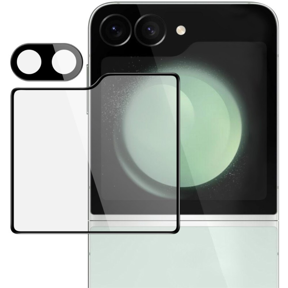 Herdet Glass Linsebeskyttelse + Skjermbeskytter Samsung Galaxy Z Flip 7 FE Svart